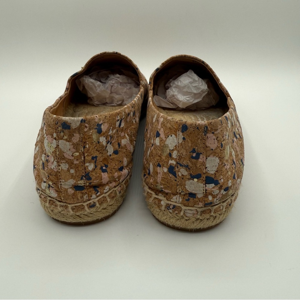 Tory Burch INES ESPADRILLE CONFETTI CORK / CALF LEATHER /METALLIC LEATHER  SZ 9M - Picture 15 of 17